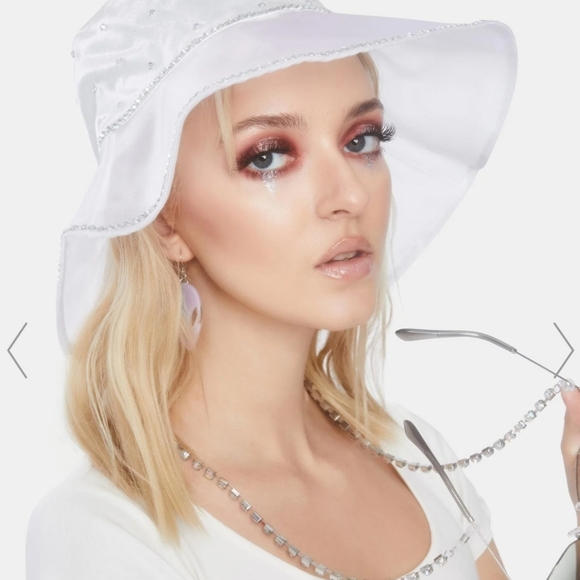 Dolls Kill Accessories - Pretty Lil Rich Girl Rhinstone Bucket Hat …